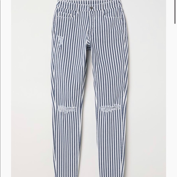 H&M Pants - Blue and white striped pants by H&M